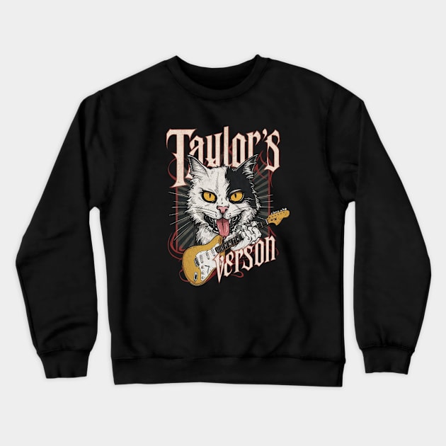 death metal taylors cat version Crewneck Sweatshirt by Aldrvnd